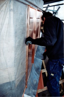 Kobberarbejdet på hovedtårnet